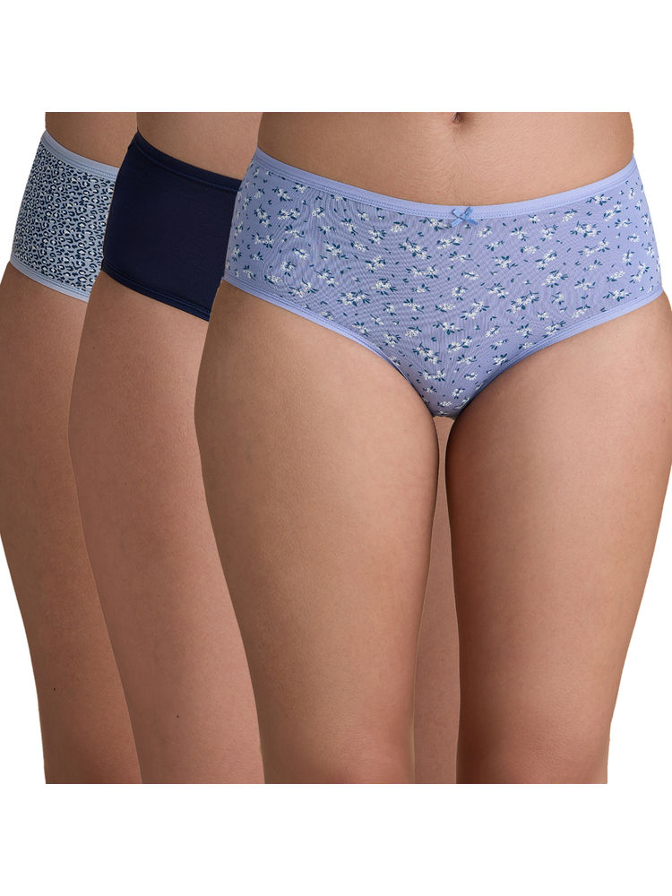 Nykd by Nykaa Mid Rise Hipster Panty with Outer Elastic-NYP033-Assortment 8 (Pack of 3)