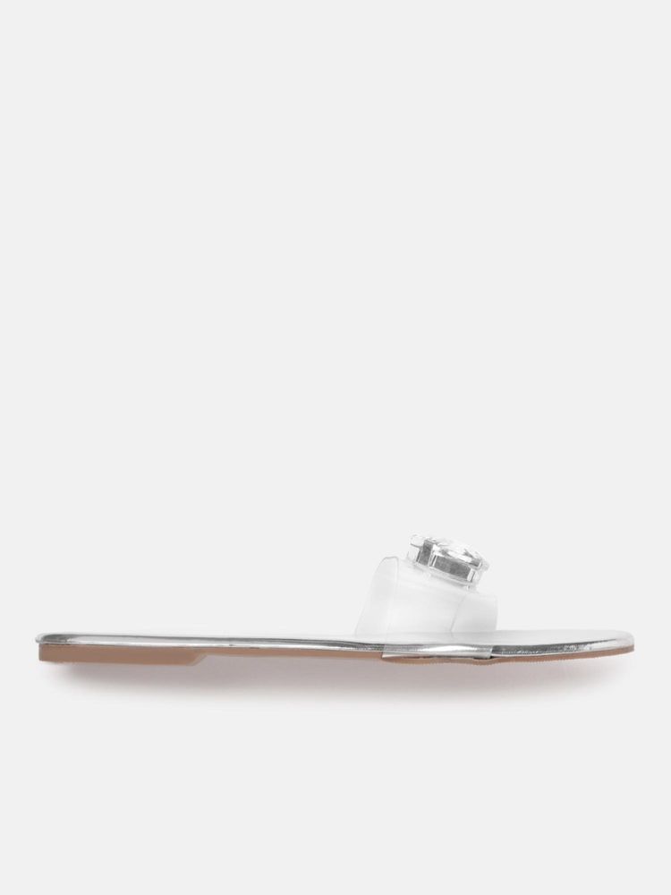 Zori World Noor - Clear Strap Crystal Studded Flats-image-32