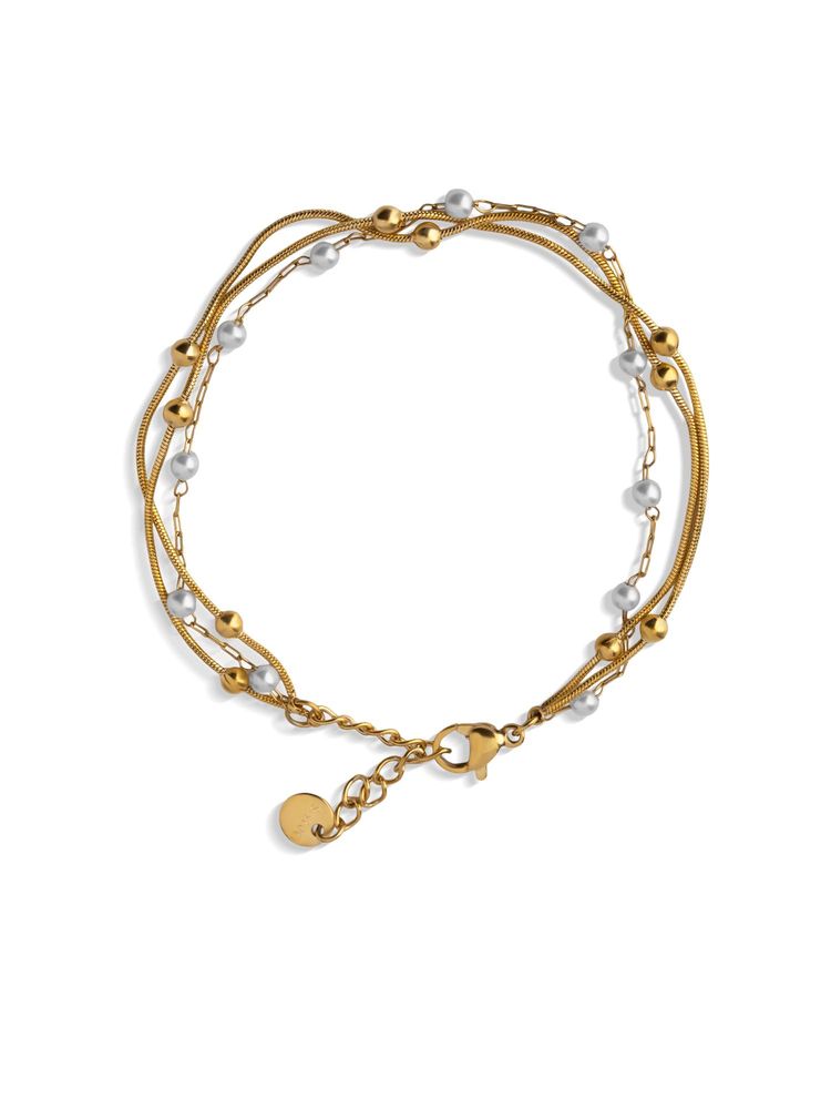 Palmonas Pearl Bead Dual Layer Bracelet For Women - Waterproof And Anti-Tarnish-picture-26