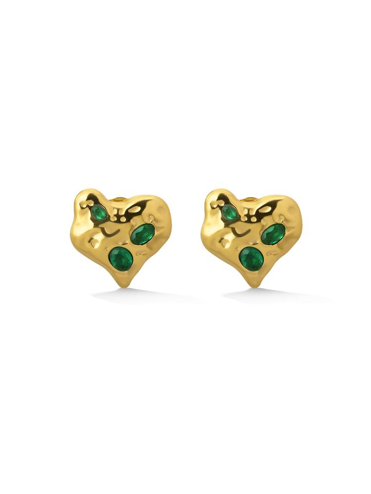 Palmonas Hammered Heart Stud Earring For Women - Waterproof And Anti-Tarnish-picture-12