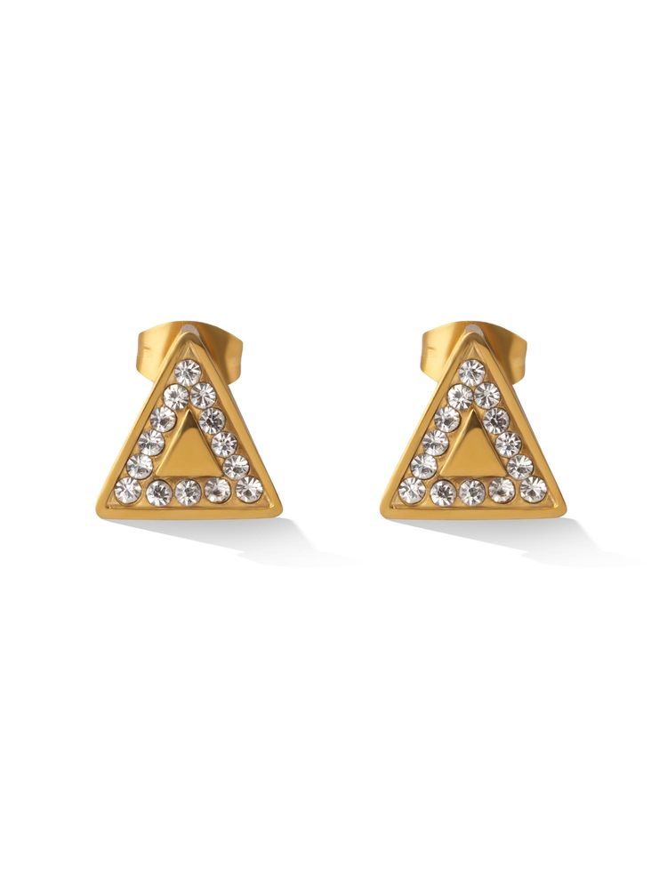 Palmonas Sparkle Edge Triangular Earrings For Women - Waterproof And Anti-Tarnish-image-34
