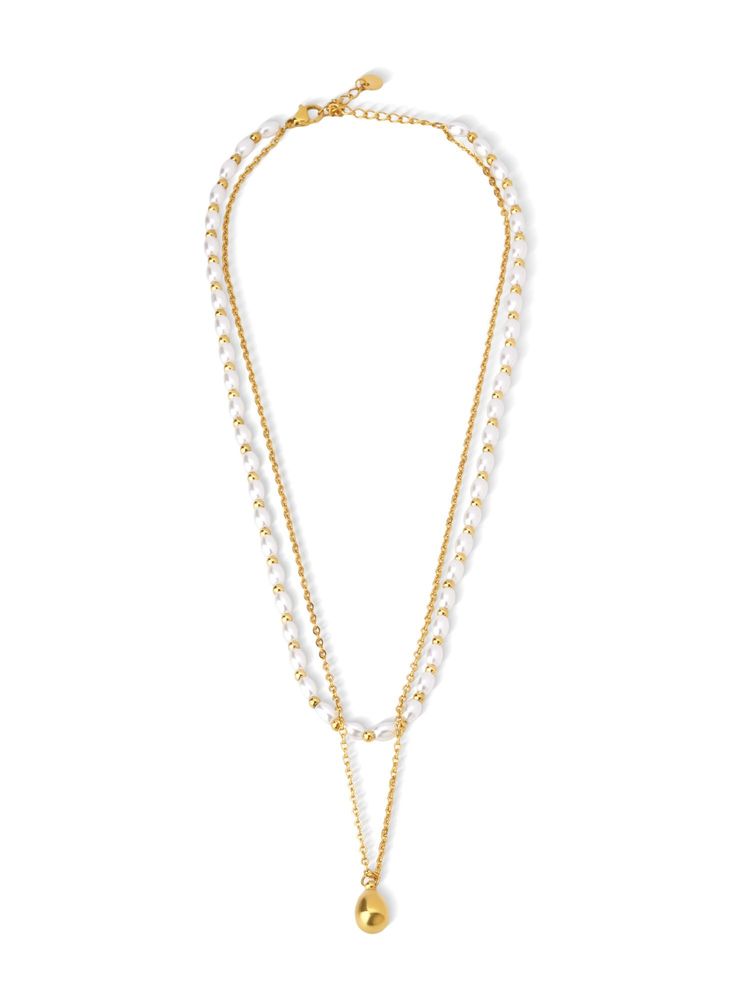 Palmonas Mini Drop Pearl Layer Necklace For Women - Waterproof And Anti-Tarnish-image-8
