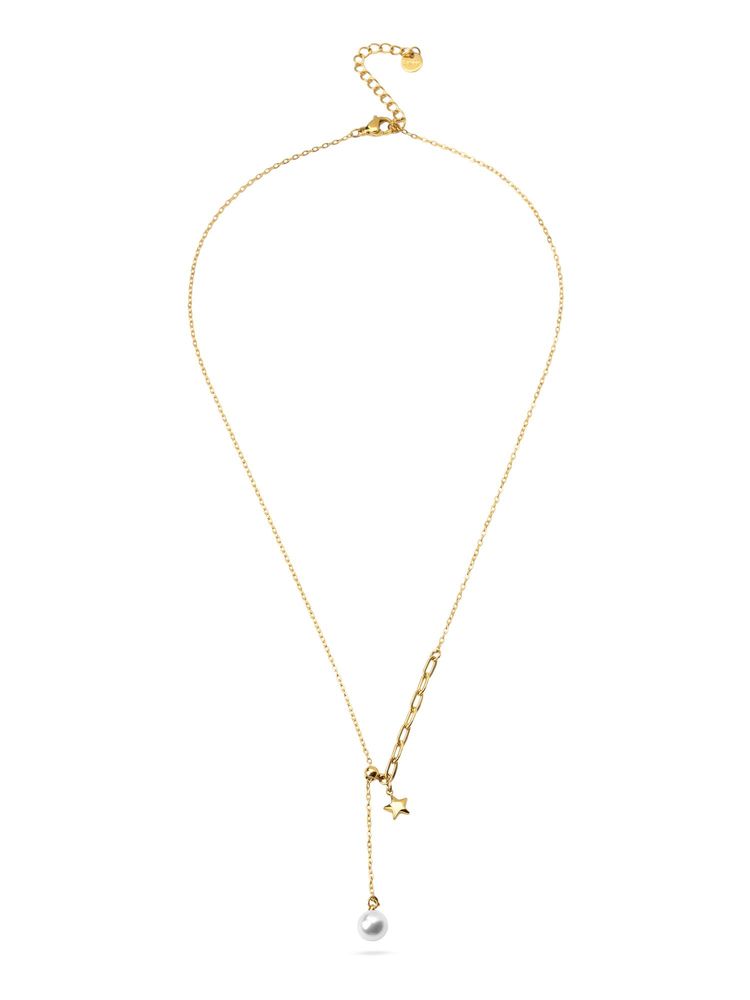 Palmonas Mini Pearl Star Charm Necklace For Women - Waterproof And Anti-Tarnish-image-3
