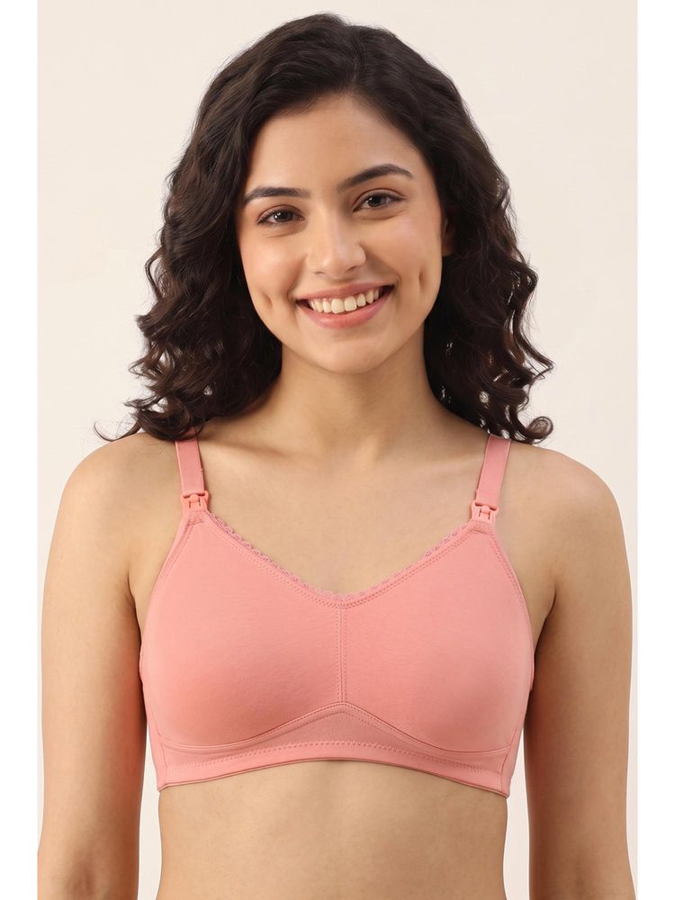 Zivame Double Layered Regular Wired Natural Lift Nursing Bra - Powder Pink-image-6