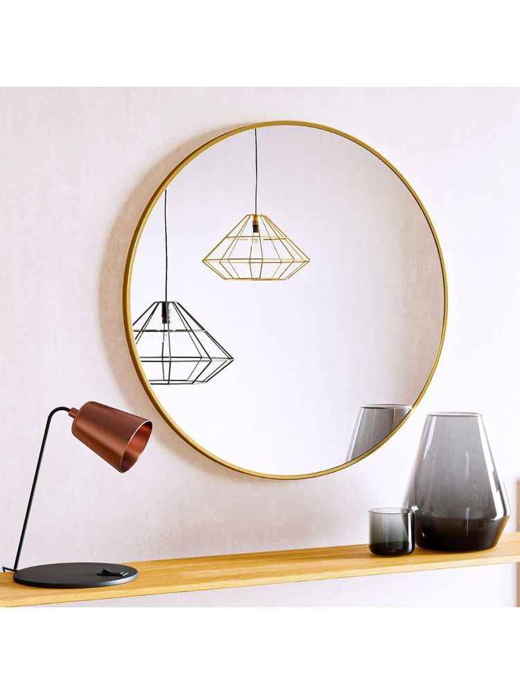The Artment Orbit Minimal High Definition Round Mirror Gold-image-8