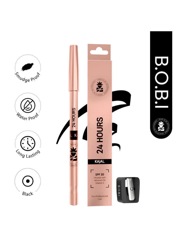 BOBI 24 Hour Black Kajal, Long Lasting, Smudge Proof, Waterproof, Deep Black, 1.5gm-image-36