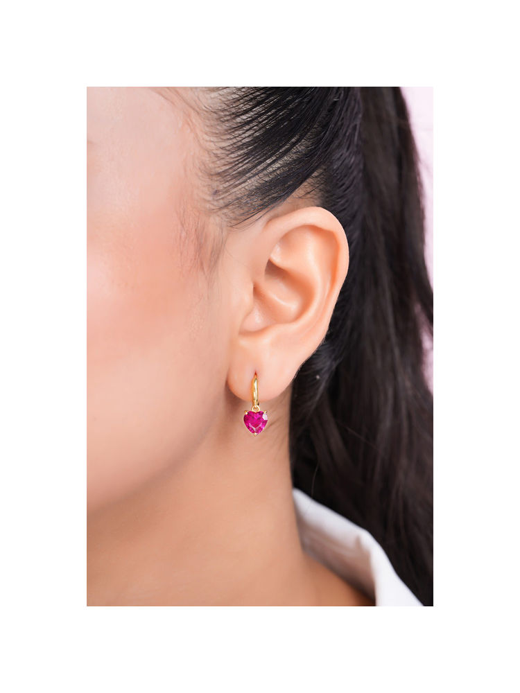 Zavya Heart Gold Plated 925 Sterling Silver Drop Earrings-image-39