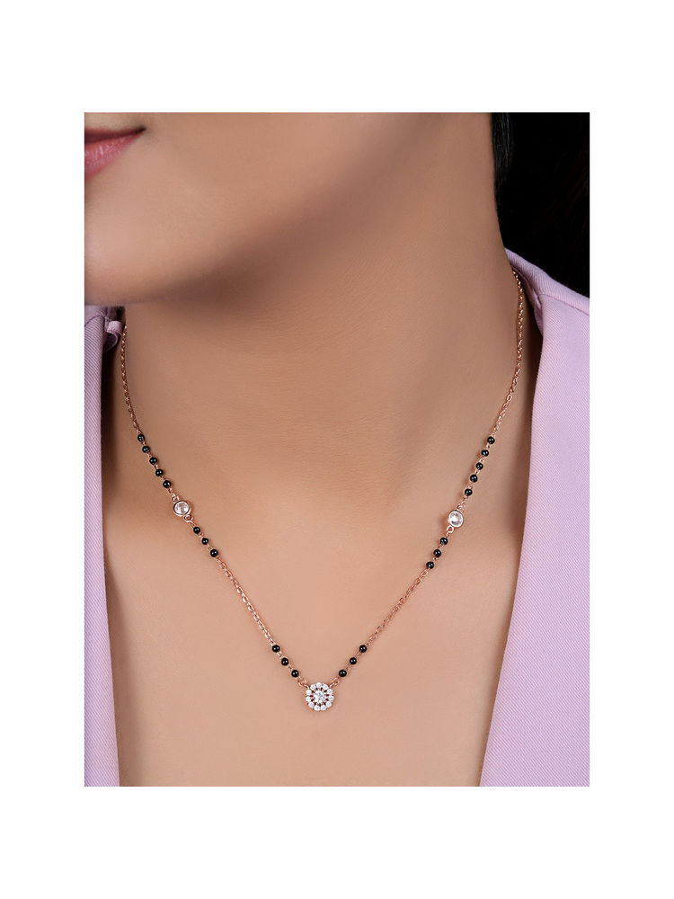 Zavya Minimal Rose Gold Plated 925 Sterling Silver Mangal Sutra-picture-48