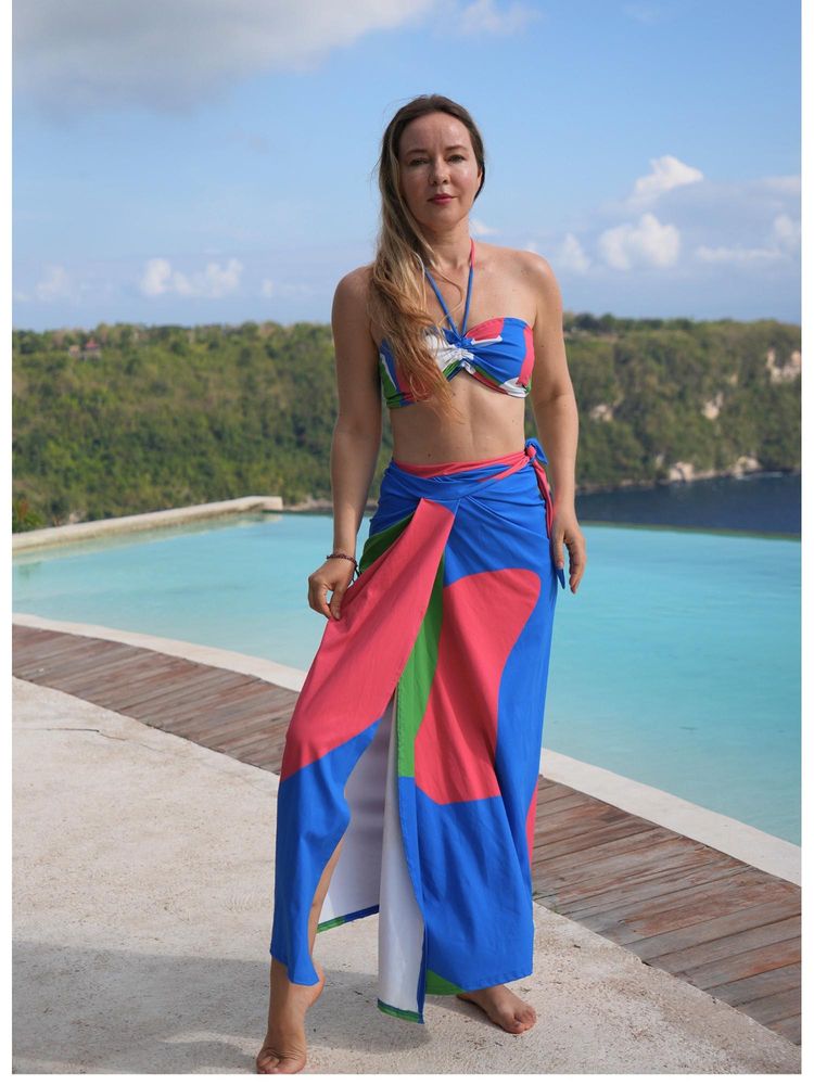 Keepfit Multicolour Bikini Bra With Skirt & Brief-image-0