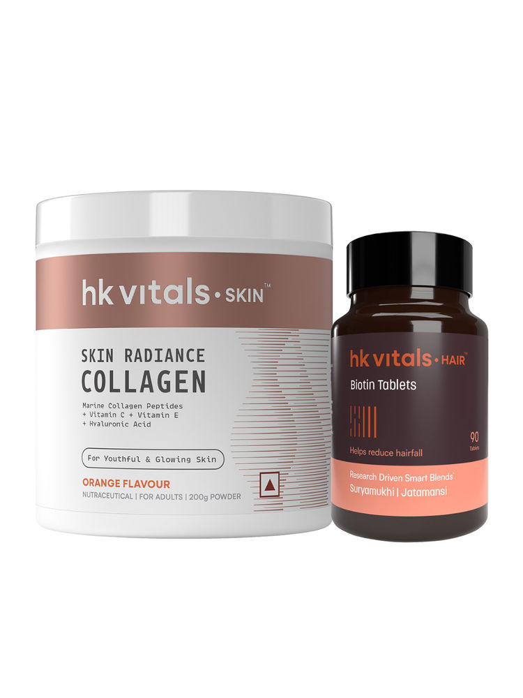 HealthKart Hk Vitals Skin Radiance Collagen, 200 G And 90 Biotin Tablets (combo Pack)-picture-22