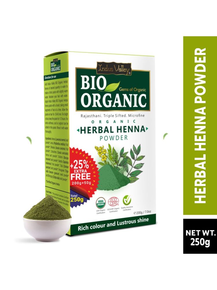 Indus Valley Bio Organic Herbal Henna Hair Color Powder - Rich Colour And Lustrous Shine-image-18