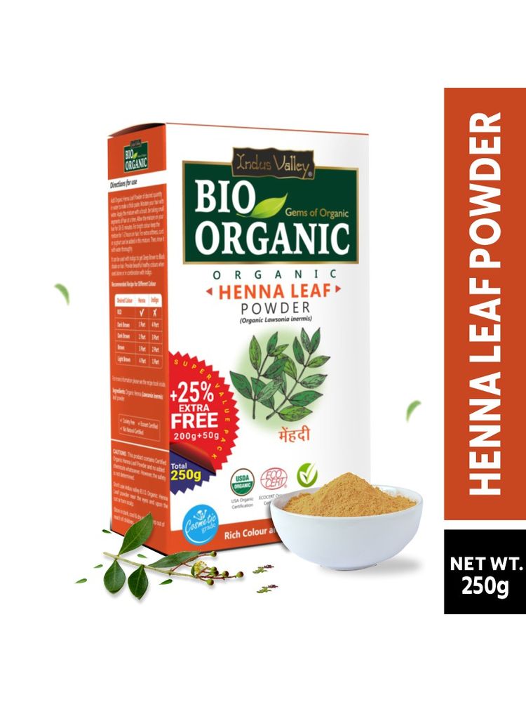 Indus Valley Bio Organic Henna Leaf Hair Color Powder Rich Colour And Lustrous Shine-picture-13