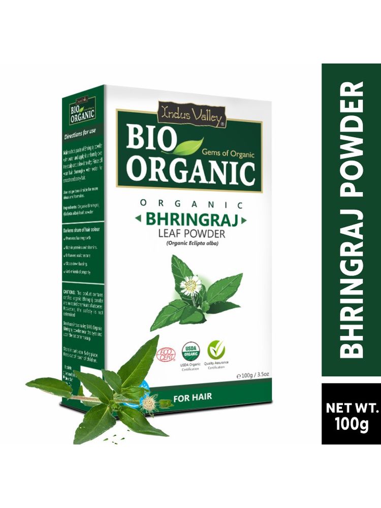 Indus Valley Bio Organic Bhringraj Leaf Hair Color Powder-image-43