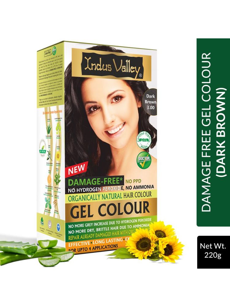 Indus Valley Gel Color for Hair, 100% Damage-Free, No Hydrogen Peroxide, No Ammonia - Dark Brown-image-34
