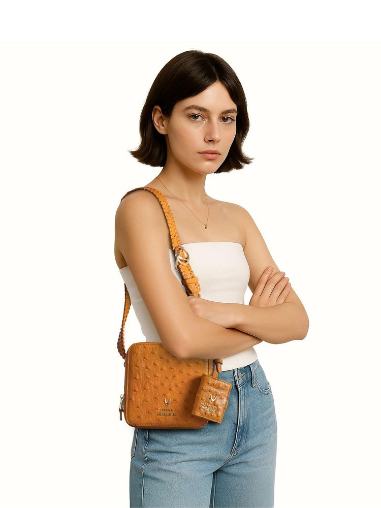 Hidesign TERRA 02 Genuine Leather Women Tan Handbag-picture-12