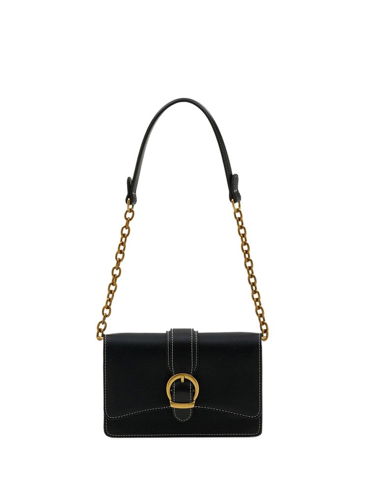MIRAGGIO Keisha Women Buckle Detail Small Black Handbag-image-15
