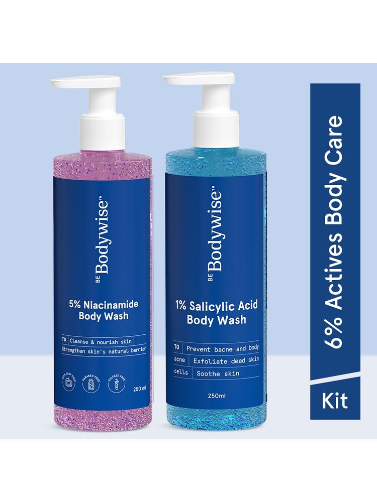 Be Bodywise 5% Niacinamide & 1% Salicylic Acid Body Wash for Acne Control & Mark Reduction