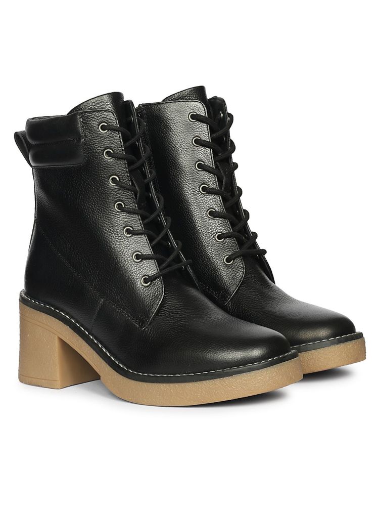 Saint G Womens Black Leather Ankle Boots-image-7