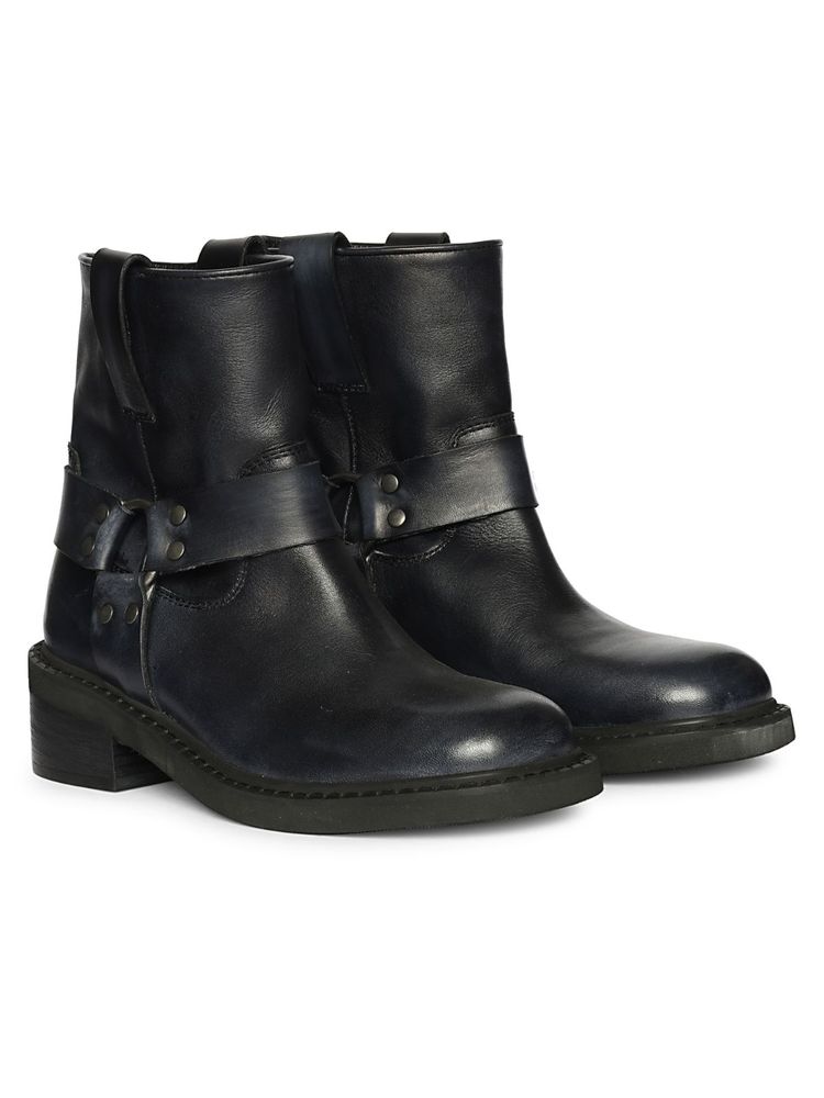 Saint G Womens Black Leather Ankle Boots-image-6