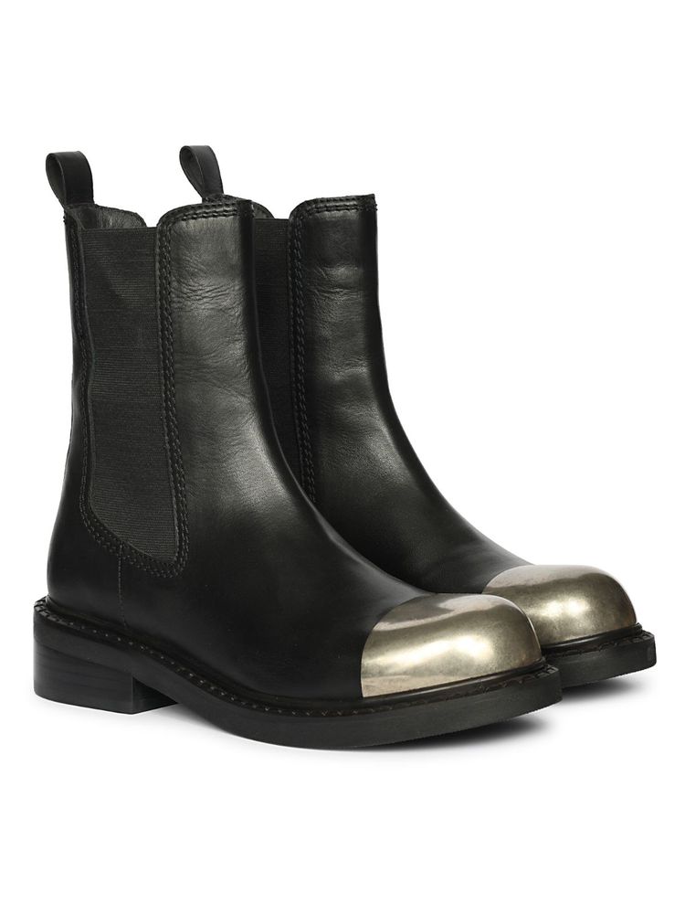 Saint G Womens Black Leather Ankle Chelsea Boots-image-11