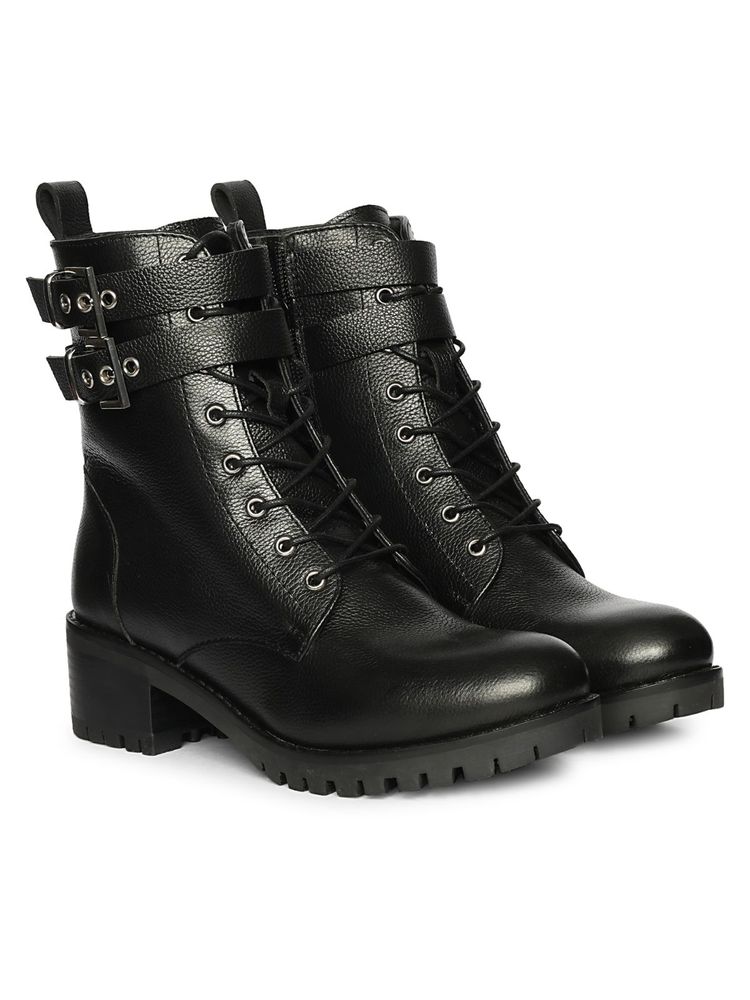 Saint G Womens Black Leather Ankle Boots