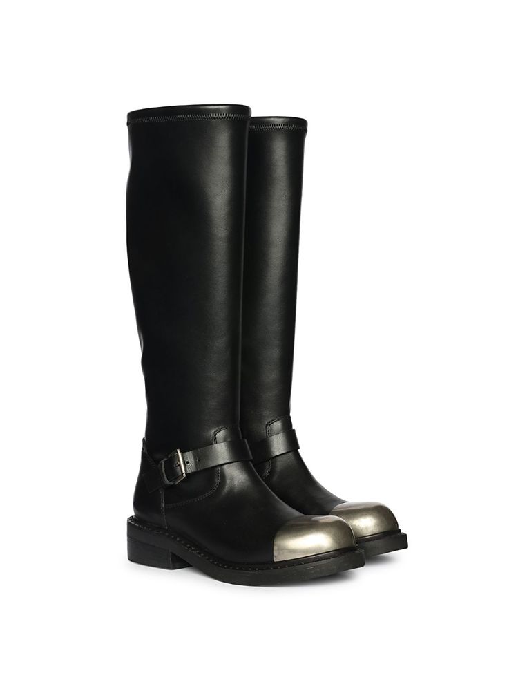 Saint G Womens Black Leather Long Boots-picture-16