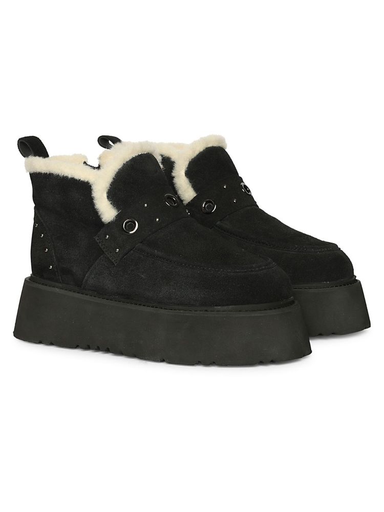 Saint G Womens Black Suede Leather Boots-image-2