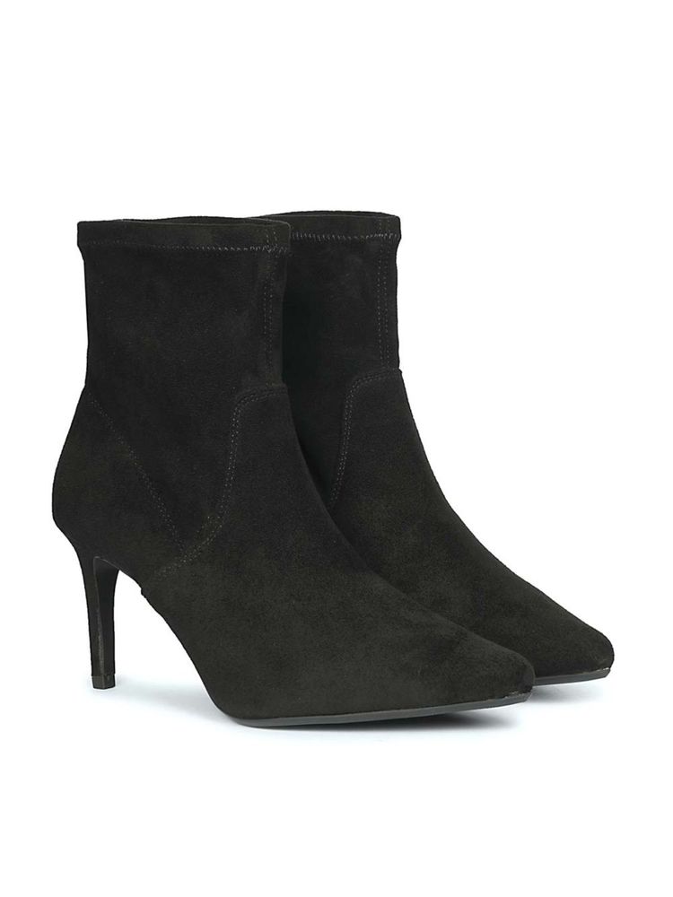 Saint G Womens Black Stretch Suede Ankle Boots-picture-15