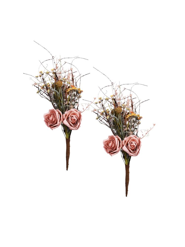 Tayhaa Elegant Dusty Pink & Green 2 Pieces Rose Artificial Flower-image-18