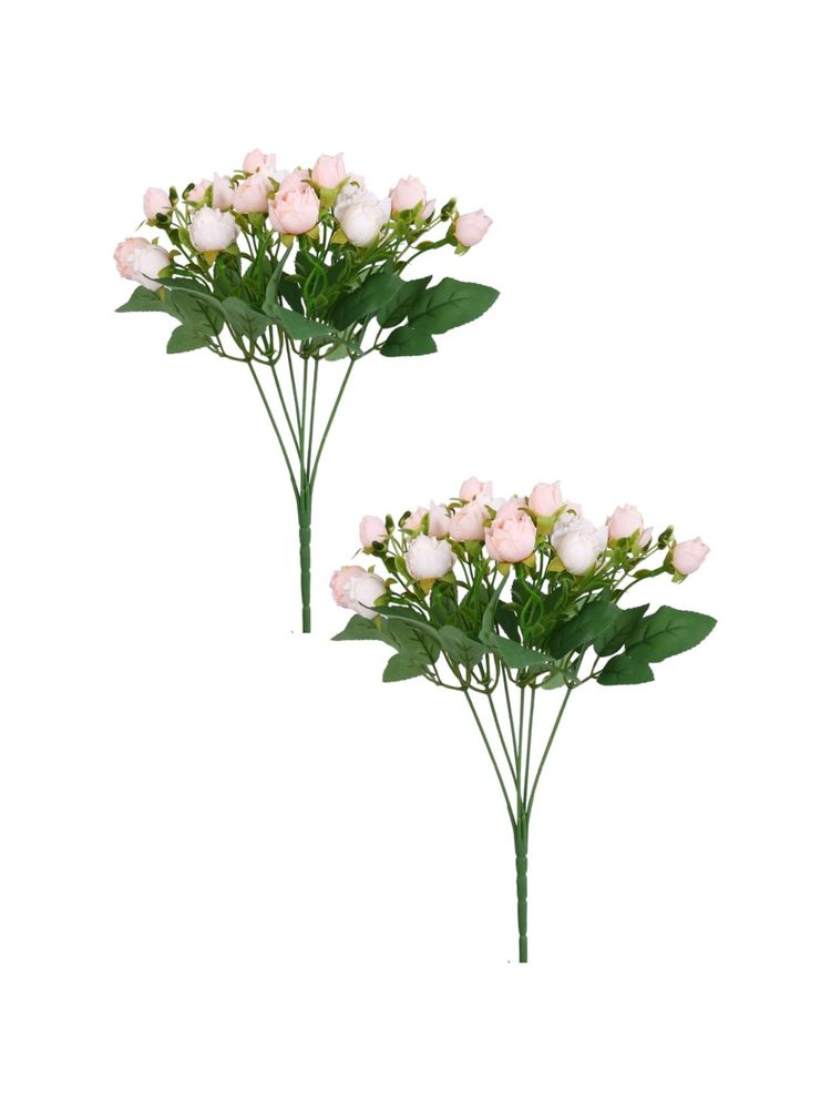 Tayhaa Peach & Green 2 Pieces Rose Buds Artificial Flower-image-3