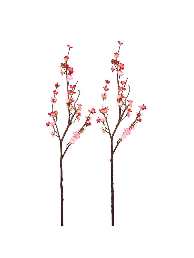 Tayhaa Pink & Brown 2 Pieces Cherry Blossoms Artificial Flower-image-2