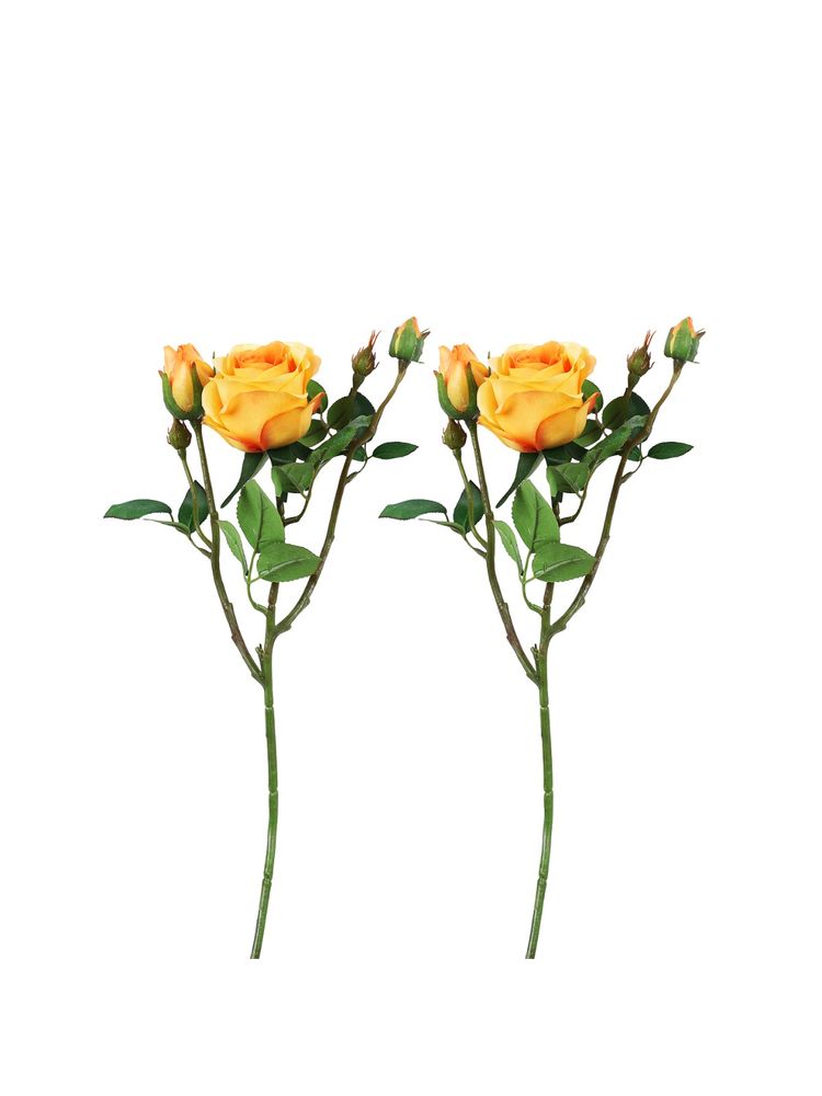 Tayhaa Orange and Green Rose 2 Pieces Artificial Flower-picture-23