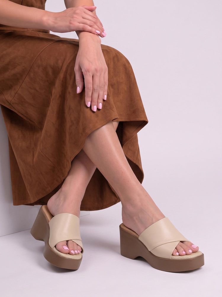 Dollphin Women Cream Stylish Slip-On Casual Heels-picture-17