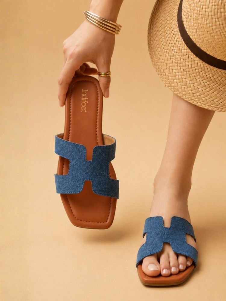 Indifeet Denim Blue Trendy and Casual Flats-image-37
