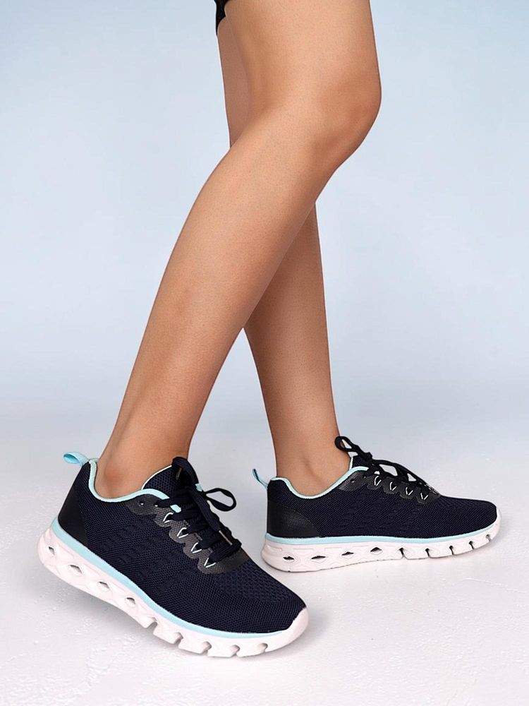 Truffle Collection Navy Blue Solid Casual Sneakers-picture-18