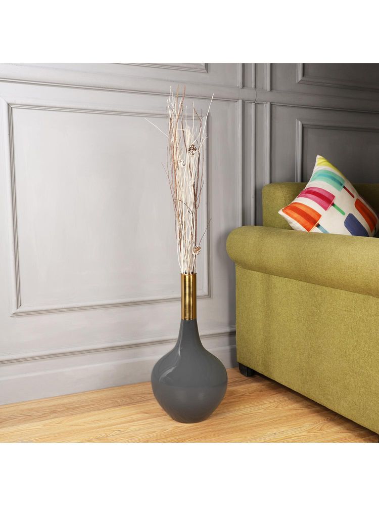 De Maison Decor Stout Deidra Dim Grey Brass Vase-image-43