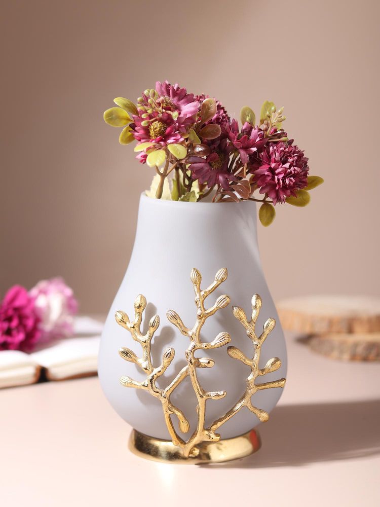 De Maison Decor Versalux Glass Vase And Candle Holder In Grey & Gold-picture-28