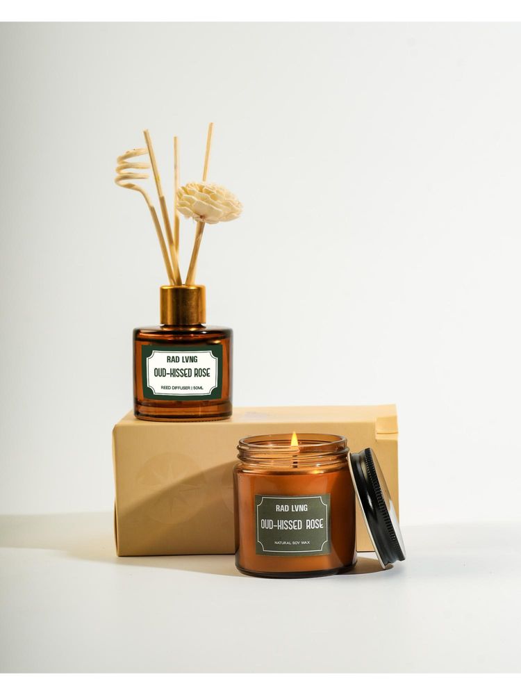 Rad Living Oud Kissed Rose - Candle With Reed Diffuser-image-11