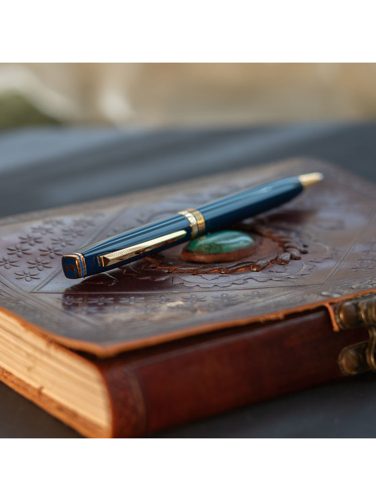 Lapis Bard Contemporary Ballpoint Pen - Blue With Gold Trims-image-7