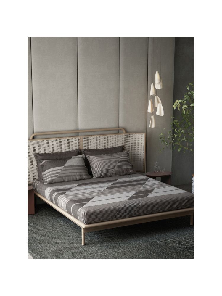 Ddecor Live Beautiful Cotton Geometric 180Tc Bedsheet with 4 Pillow Covers (King)-picture-40