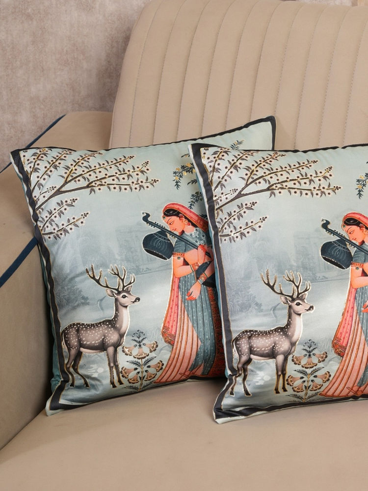 HOME 360 Grey Royal Heritage Cushion Covers (Pack of 2) (16x16 Inches)-image-18