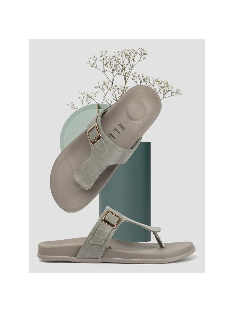 ELLE Grey Women Solid Plain Flats-picture-11
