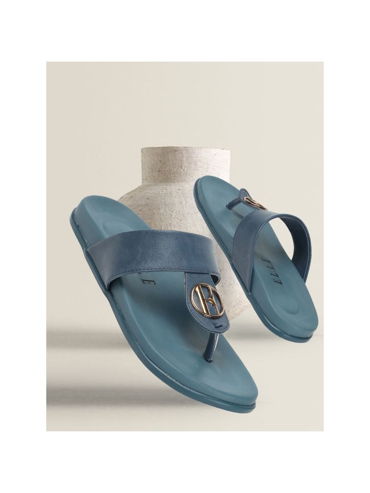 ELLE Navy Blue Women Solid Plain Flats-picture-10