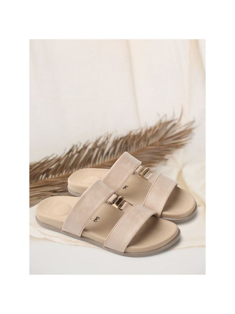 ELLE Beige Women Solid Plain Flats-image-14