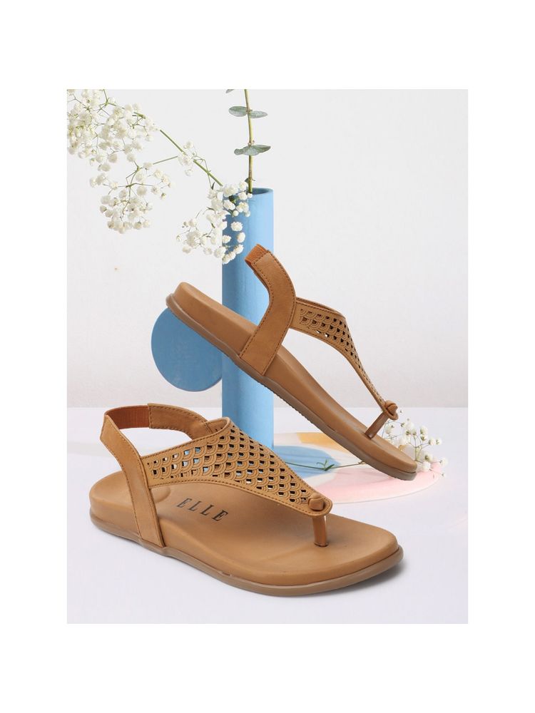 ELLE Tan Women Woven Flats-picture-10