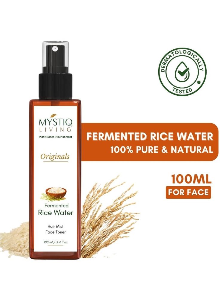 Mystiq Living Fermented Rice Water Face Toner Spray For Korean Glass Skin