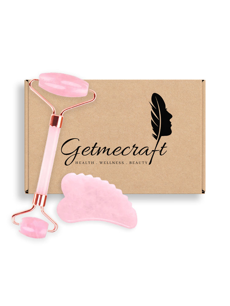 Getmecraft Rose Quartz Face Roller And Teeth Shape Gua Sha Set-picture-13