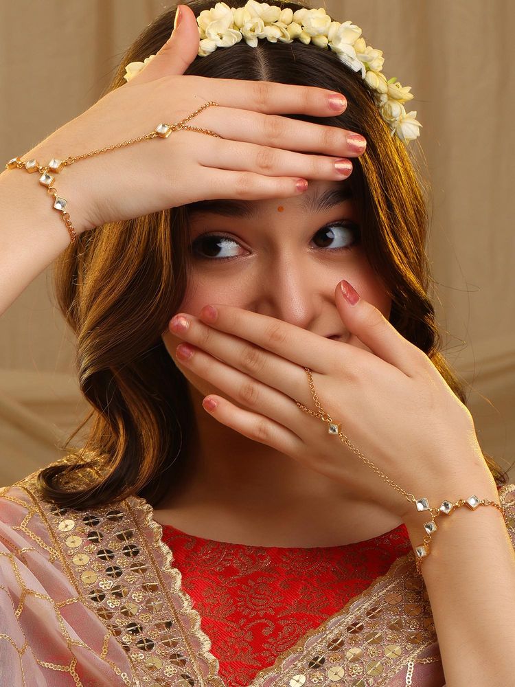 Ruby Raang Studio Kundan Hand Harness-picture-38