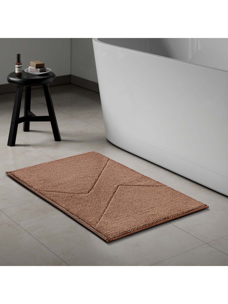 SPACES Swift Flow Soft Polyester Small Bath Mat Craving Technique Dark Brown-image-2