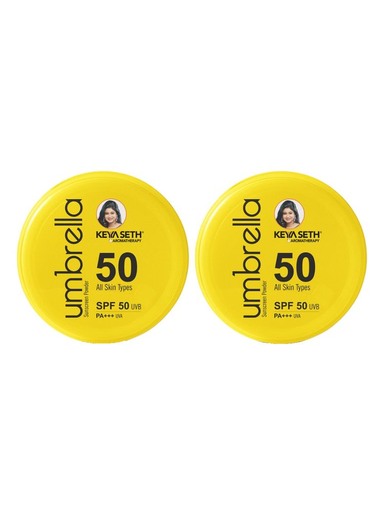 Keya Seth Aromatherapy Umbrella Sunscreen Powder SPF 50 UVB PA+++ UVA - Pack of 2-picture-23